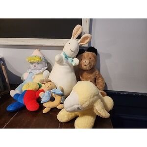 Eden Lot 6 Baby Clown Wind Up Musical Plush Doll Pastel works Lamb Sheep Peter